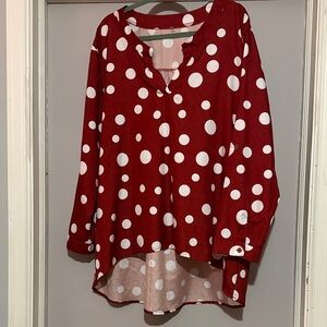Reddish/brown Polka Dot Blouse